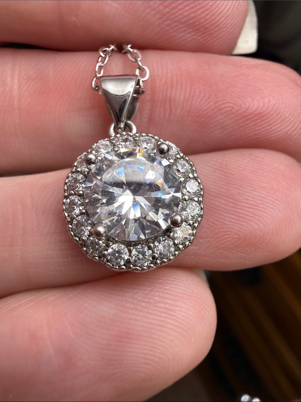 2 CT GRA CERTIFIED MOISSANITE DIAMOND 925 Sterling Silver halo Pendant Necklace